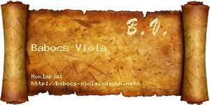 Babocs Viola névjegykártya